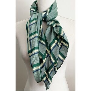 Adolfo • Vintage Green Plaid Scarf